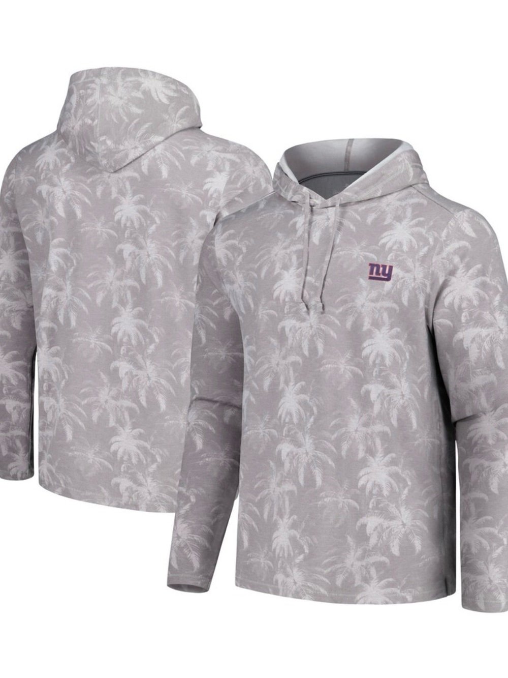 NWT Tommy Bahama x NY Giants Light Gray Palm Frenzy Long Sleeve Hoodie Sz m